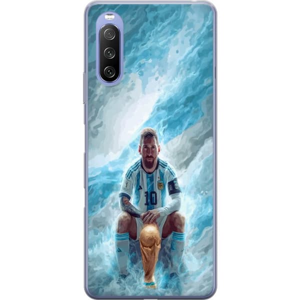 Kompatibelt Mobildeksel til Sony Xperia 10 III Lite Lionel Messi Världsmästare blå