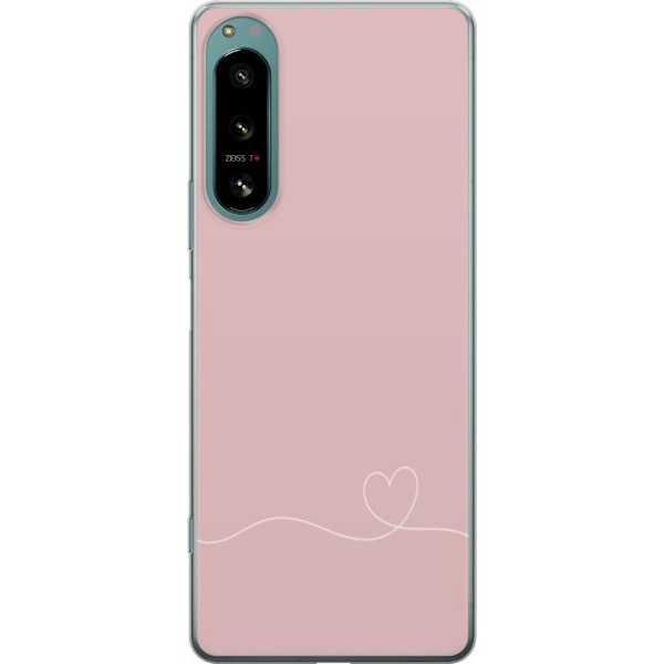 Sony Xperia 5 IV Gennemsigtig cover Lyserød Hjerne Design