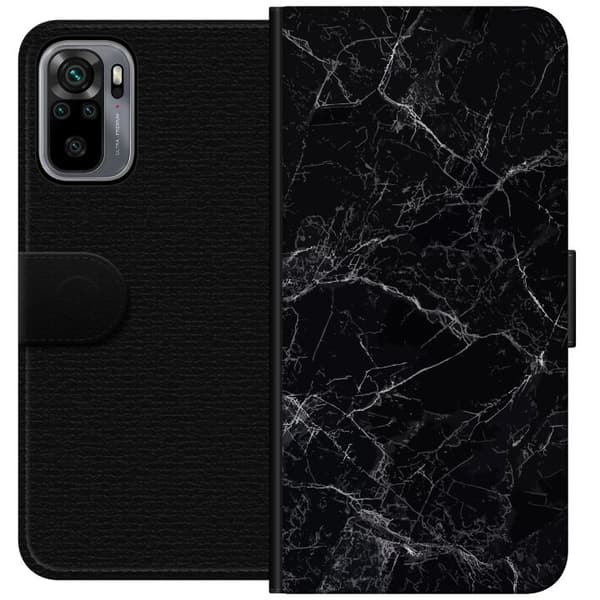 Kompatibel Tegnebogsetui til Xiaomi Redmi Note 10S Marmor Sort