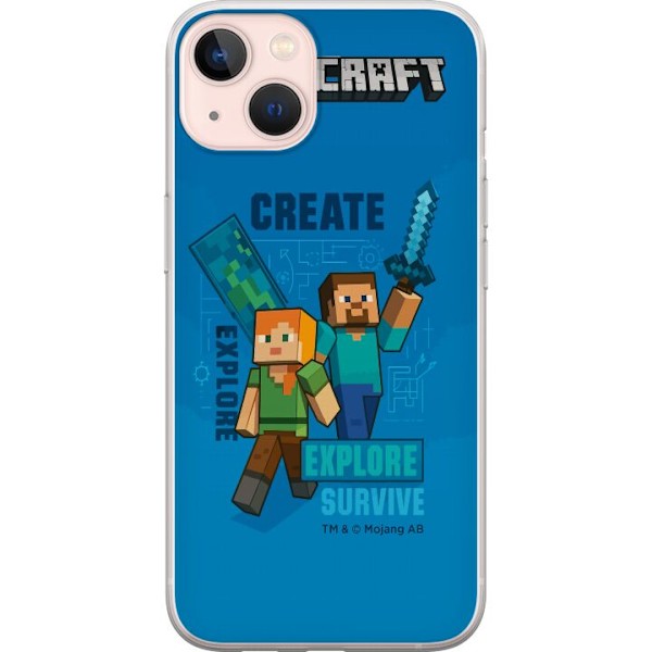 Apple iPhone 13 mini Genomskinligt Skal Minecraft Caves