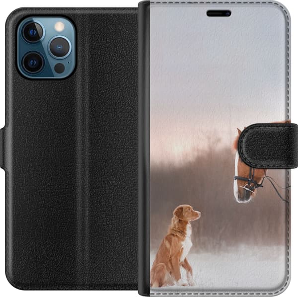 Kompatibelt Plånboksfodral till Apple iPhone 12 Pro Häst & Hund
