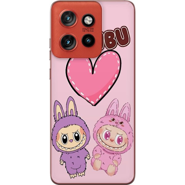 Motorola Edge 50 Neo Genomskinligt Skal Labubu Pink Monster