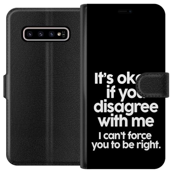 Kompatibelt Lommeboketui til Samsung Galaxy S10+ Tekst
