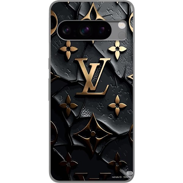 Google Pixel 8 Pro Läpinäkyvä kuori Louis Vuitton Tumma tila Suunnittelu Musta Ylellisyys Tyyli Muoti Suosittu Graafinen Kuvio Muotisymboli Luksusb