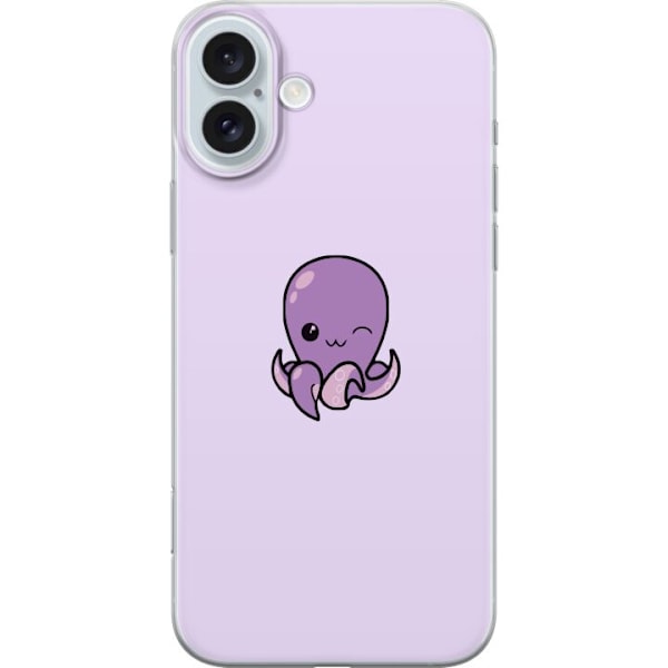 Apple iPhone 16 Plus Gennemsigtig cover Purple Octopus