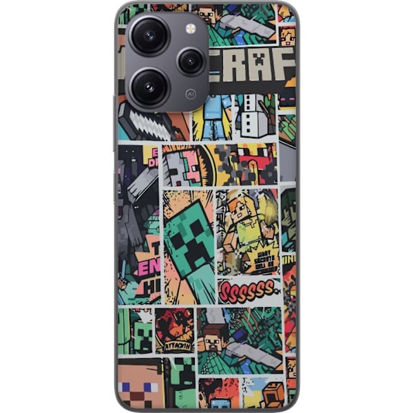 Xiaomi Redmi 12 Gjennomsiktig deksel Minecraft Kunsthåndverk