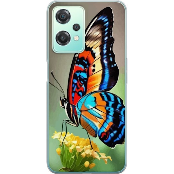 OnePlus Nord CE 2 Lite 5G Genomskinligt Skal Fjäril Natur Sommar Motiv Vingar Färgstark Design Populär Dekor Grafiskt Exotiskt Tema