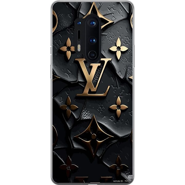 OnePlus 8 Pro Gennemsigtig cover Louis Vuitton Mørk Tilstand Design Sort Luksus Stil Mode Populær Grafisk Mønster Modeikon Luksusmærke