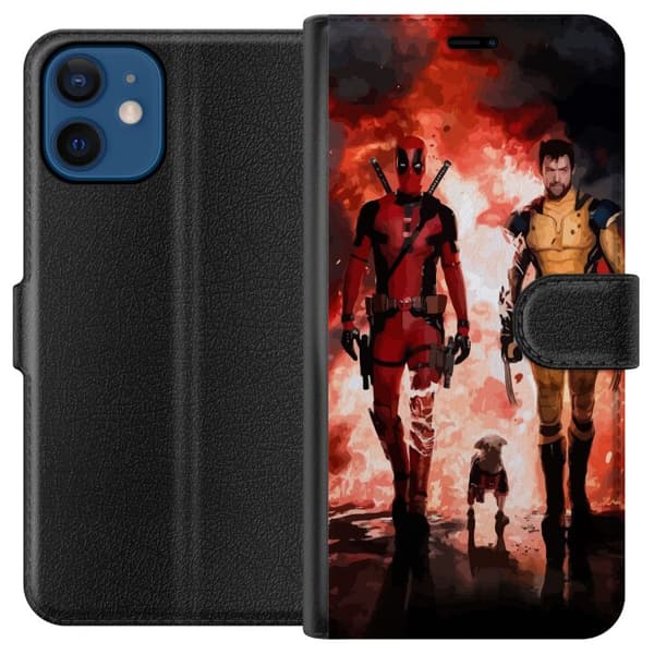 Kompatibelt Plånboksfodral till Apple iPhone 12 Wolverine Deadpool