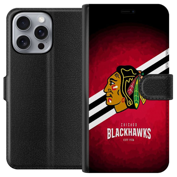 Apple iPhone 16 Pro Max Lompakkokotelo Chicago Blackhawks (NHL