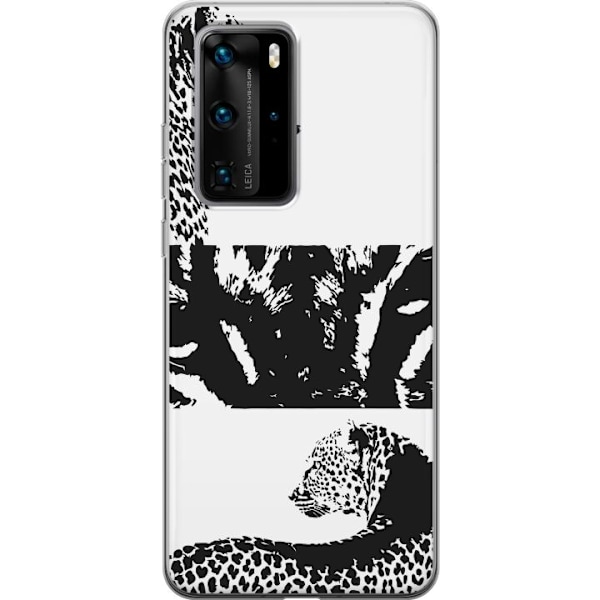 Huawei P40 Pro Läpinäkyvä kuori Leopard Faces