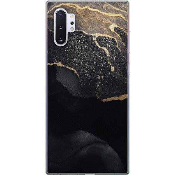 Samsung Galaxy Note10+ Gennemsigtig cover Sort guld abstrakt