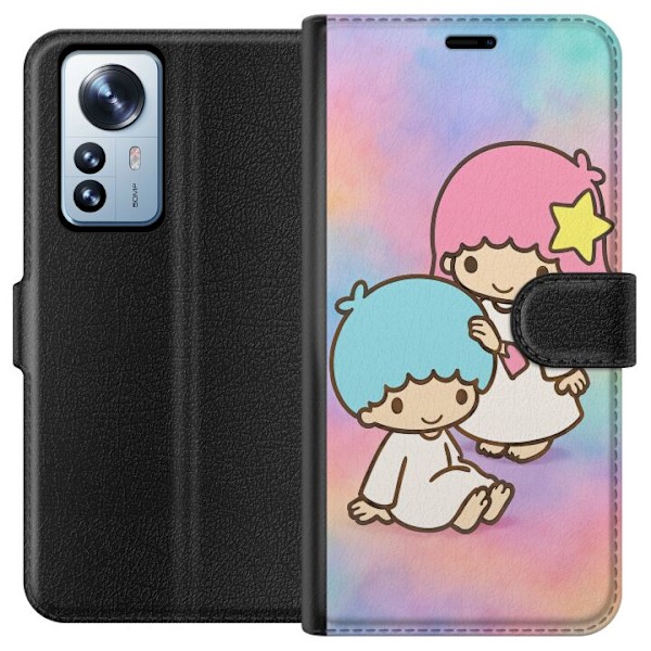 Xiaomi 12 Pro Lompakkokotelo Kawaii Sanrio Kiki Lola Little Twin Stars
