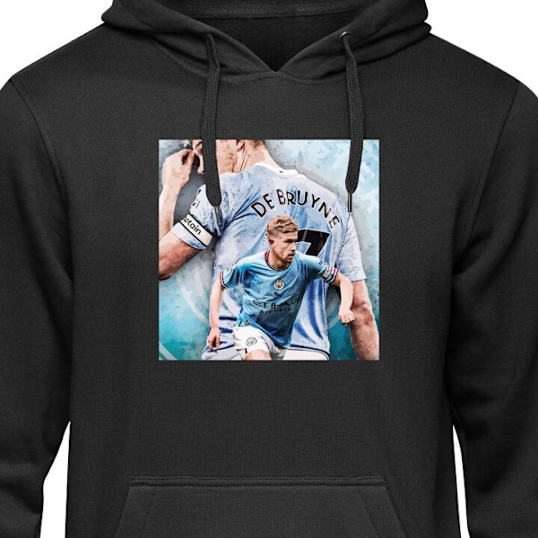 Hoodie för Vuxen | Bekväm Huvtröja Kevin De Bruyne svart M