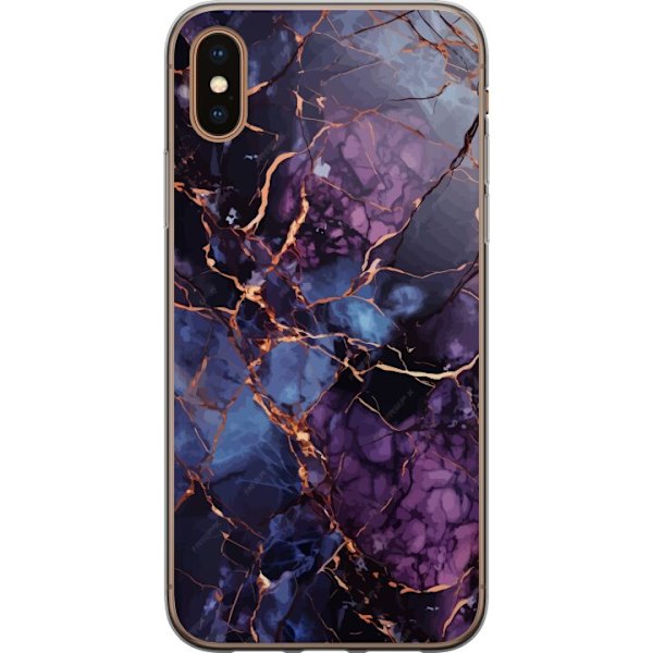 Apple iPhone XS Läpinäkyvä kuori Marmori Sininen Violetti