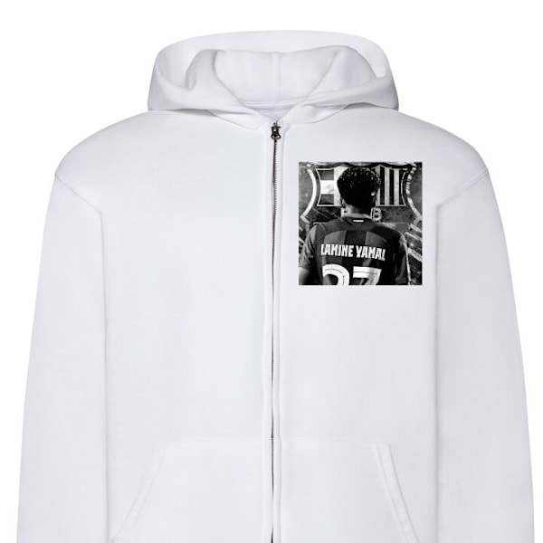 Zip-Hoodie | Hættetrøje med Lynlås til Voksne Lamine Yamal hvid M