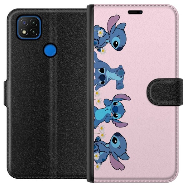 Xiaomi Redmi 9C Plånboksfodral Stitch Skratt & Bus – Perfekt för Mobilskal eller Poster