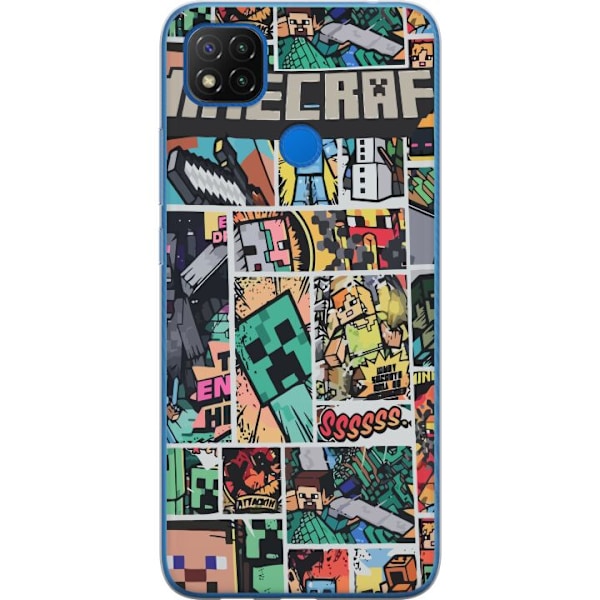 Xiaomi Redmi 9C NFC Läpinäkyvä kuori Minecraft Taide