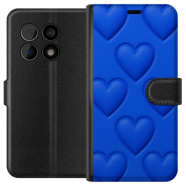 OnePlus 10 Pro Lompakkokotelo Siniset Sydämet