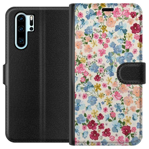 Kompatibelt Lommeboketui til Huawei P30 Pro Blomster
