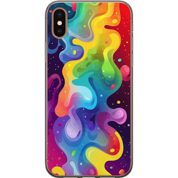 Apple iPhone X Genomskinligt Skal Color Splash Abstrakt Konst Design Färgstarkt Mönster Modern Populär Väggkonst Grafiskt Trend