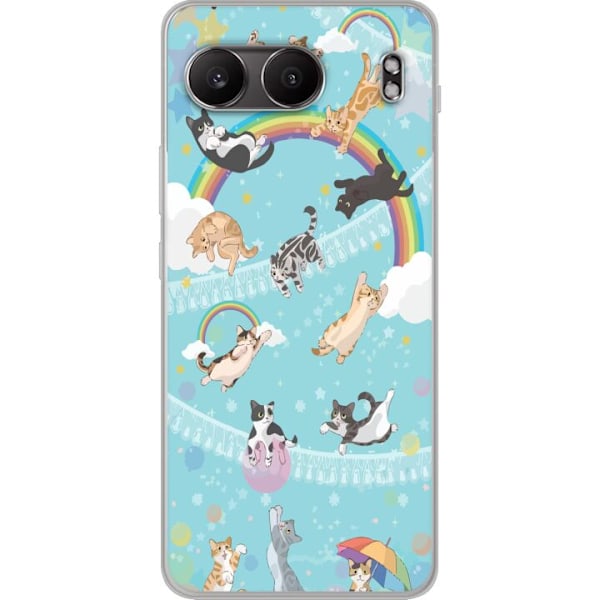 OnePlus Nord 4 Gennemsigtig cover Regnbue & Katte