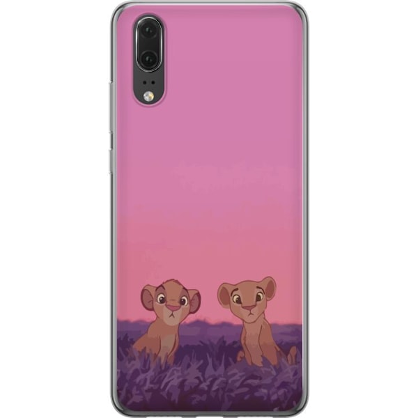 Huawei P20 Läpinäkyvä kuori Vaaleanpunainen