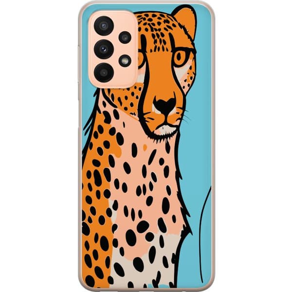 Kompatibelt Mobilskal till Samsung Galaxy A23 Surprised Leopard