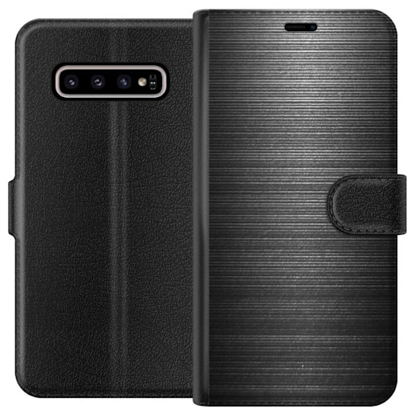 Samsung Galaxy S10+ Tegnebogsetui Børstet Metal