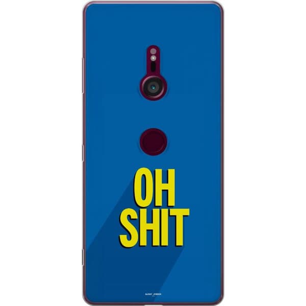 Kompatibelt Mobildeksel til Sony Xperia XZ3 Oh Shit text blå