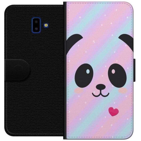 Samsung Galaxy J6+ Lompakkokotelo Sateenkaari Panda