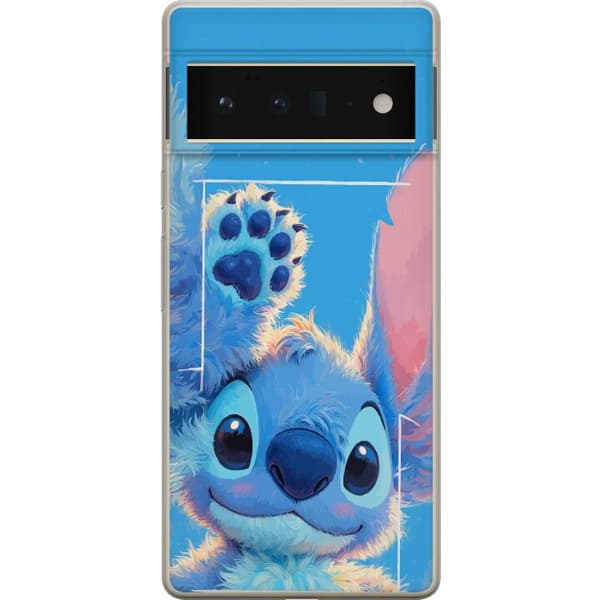 Kompatibelt Mobildeksel til Google Pixel 6 Pro Søt, lodden blå figur med store øyne og løftet pote blå