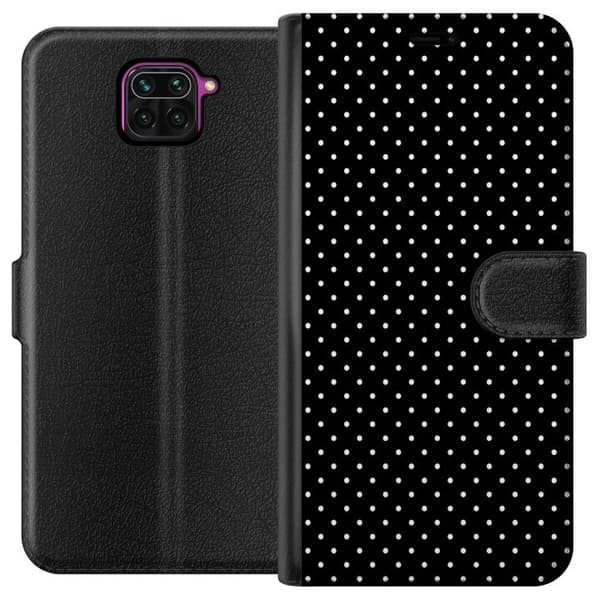 Kompatibel Tegnebogsetui til Xiaomi Redmi Note 9 Sorte natprikker sort