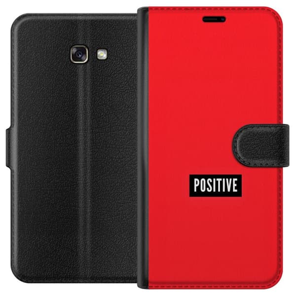 Kompatibelt Plånboksfodral till Samsung Galaxy A3 (2017) Positive text röd