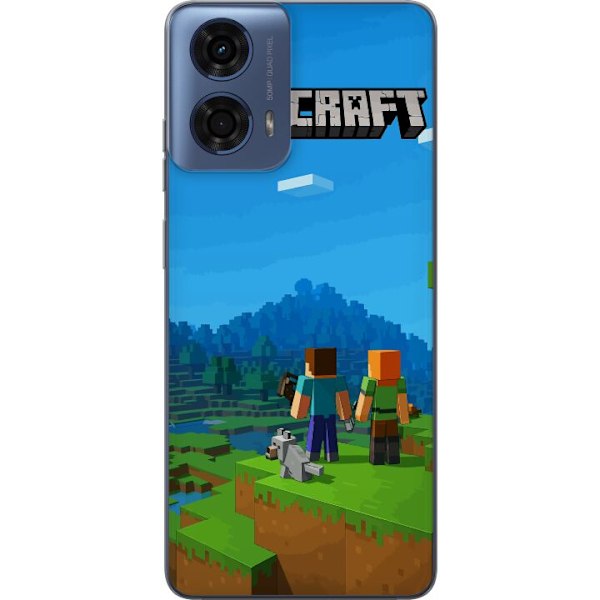 Motorola Moto G04 Genomskinligt Skal Minecraft Key Art