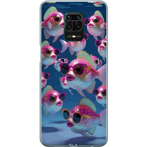 Kompatibelt Mobildeksel til Xiaomi Redmi Note 9 Pro Fiskar med solglasögon blå