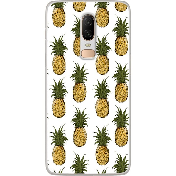 OnePlus 6 Gennemsigtig cover Ananas