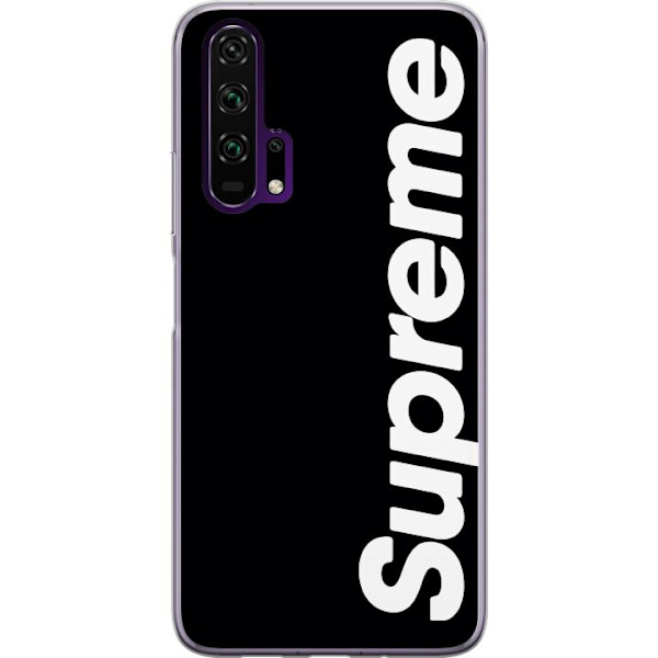 Honor 20 Pro  Läpinäkyvä kuori Supreme Musta Valkoinen Streetwear Suunnittelu Klassinen Muoti-ikoni Trendi Urbani Tyyli Graafinen Motiivi Suosittu
