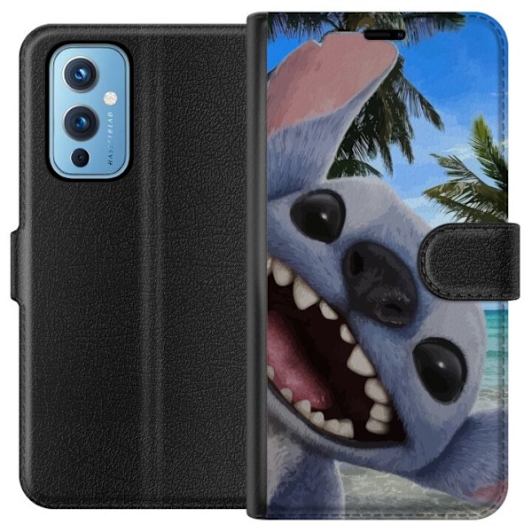OnePlus 9 Plånboksfodral Stitch mobilskal med Palmer i söt vänskapsdesign