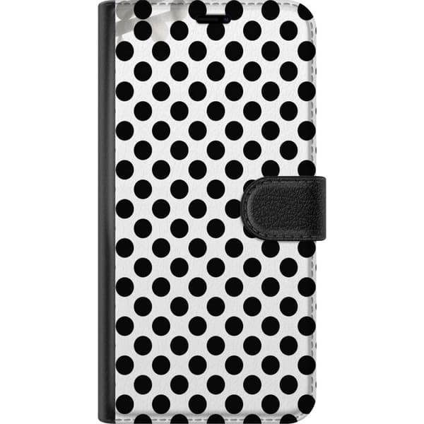 Kompatibel Tegnebogsetui til Google Pixel 9 Minimalistisk mønster med sorte prikker på hvid baggrund i moderne stil sort