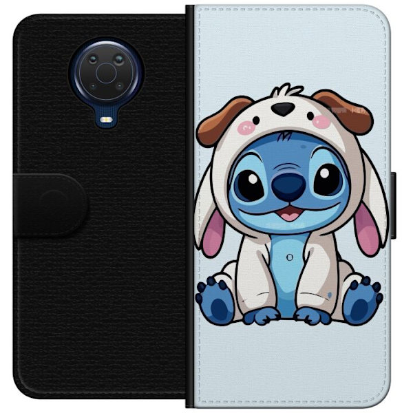Nokia G20 Lompakkokotelo Stitch Koirapuku Lilo & Stitch Disney Hauska Design Sininen Avaruusolento Sarjakuva Hahmo Suosittu Lapsille Suosittu Disney-e