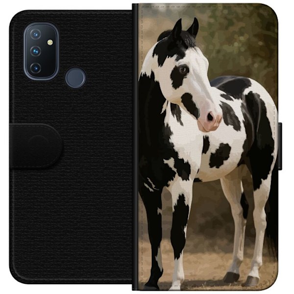 OnePlus Nord N100 Plånboksfodral Vacker Häst – elegant illustration av hästmotiv