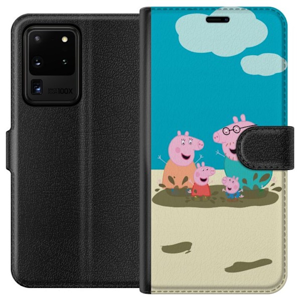 Samsung Galaxy S20 Ultra Lompakkokotelo Greta Possu Perhe Jori Mutapuro Lasten Kuva Sarja Suosittu Lasten Hahmo Ilo