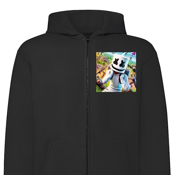Zip-Hoodie | Huvtröja med Dragkedja för Vuxna Fortnite svart S