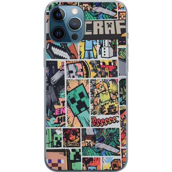 Kompatibelt Mobildeksel til Apple iPhone 12 Pro Max Minecraft Kunsthåndverk