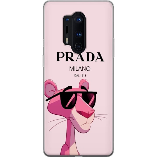 OnePlus 8 Pro Läpinäkyvä kuori Prada Ruusupantteri