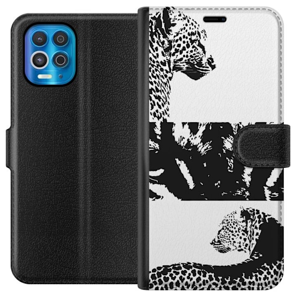 Motorola Edge S Plånboksfodral Leopard Faces – trendigt mönster med leopardansikten