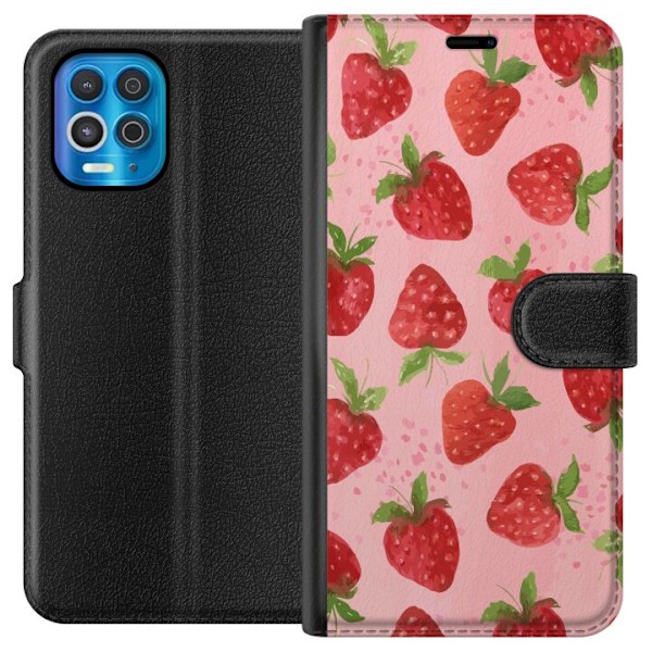 Motorola Edge S Lommeboketui Jordbærdrømmer - Retro-stil jor