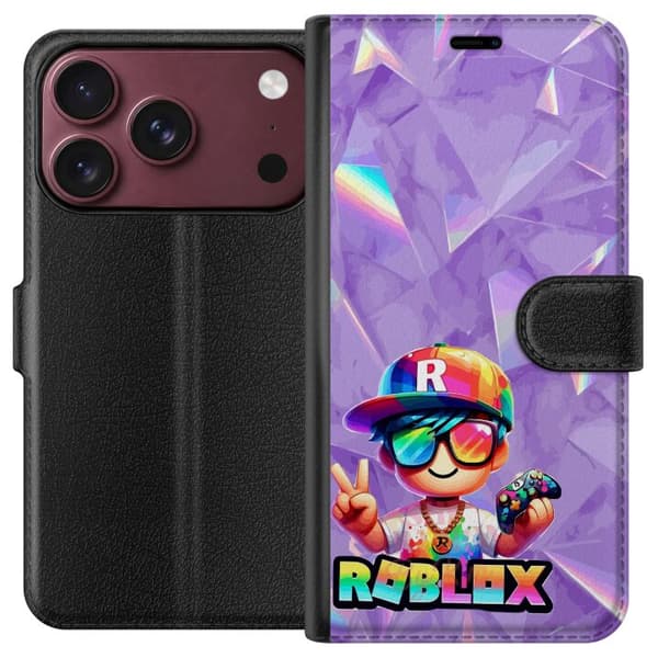 Kompatibel Tegnebogsetui til Apple iPhone 18 Pro Max Farverig gamerfigur med spilcontroller, solbriller og regnbuedetaljer lilla