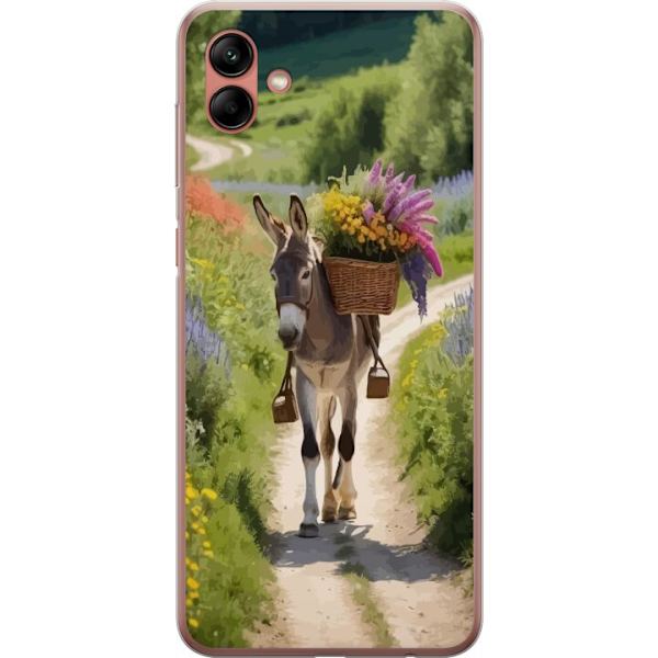 Samsung Galaxy A04 Gennemsigtig cover Æsel Dyremotiv Rolig Design Naturmotiv Populær Dekoration Humor Grafisk Dyretema Eksotisk